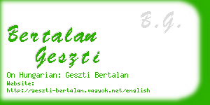 bertalan geszti business card